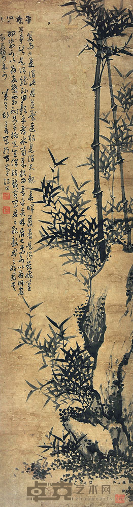 胡之森  竹石图 144×38cm 约4.92平尺