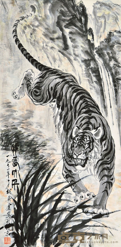 胡爽庵  威震大千 137×67.5cm 约8.32平尺