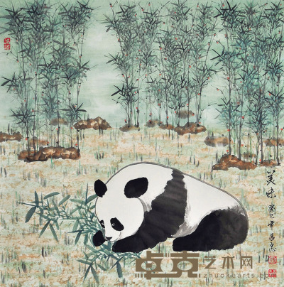 蒋昌忠  熊猫 69×70cm 约4.35平尺