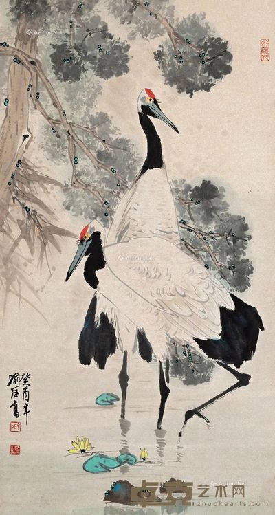 喻继高 仙鹤 93×50cm