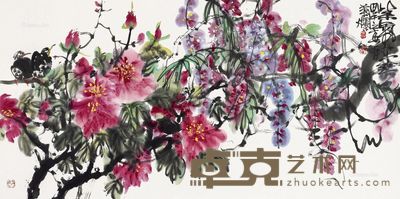 叶烂 紫气东来 68×138cm