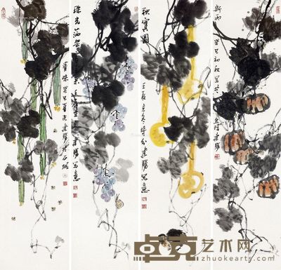 高建胜 瓜果 137×34cm×4