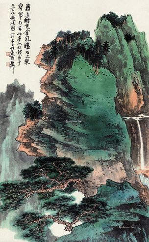 谢稚柳丁卯（1987年）作树色泉声