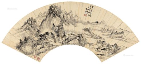 黄均丁卯（1807年）作 云嶂春树