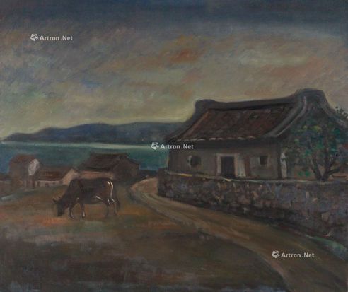 陈景容 1993年作 澎湖民房 油彩 画布