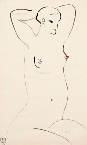 常玉 1930年作 裸女 水墨 纸本