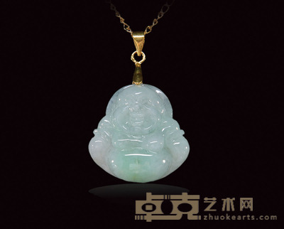 翡翠飘绿弥勒挂件 2.6×2.7