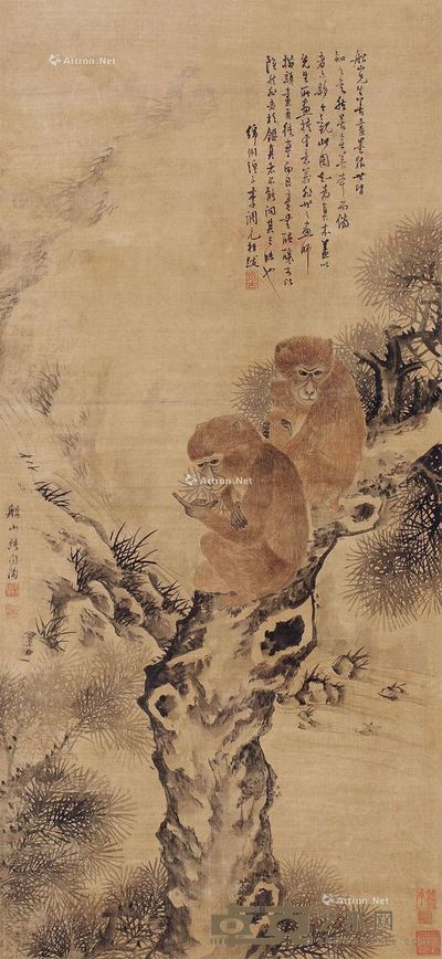 张问陶 猴 104×48cm