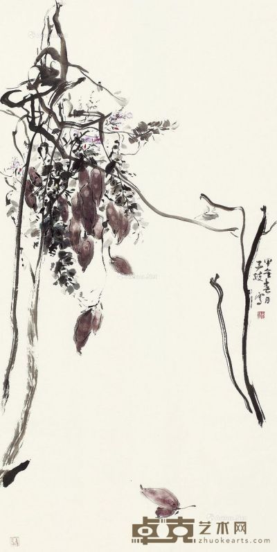 黄三枝 花卉 137×68cm