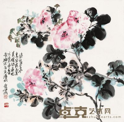 贾广健 芙蓉 68×68cm