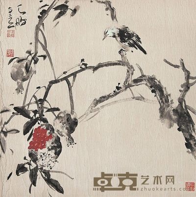 陈鹏 石榴树 68×68cm