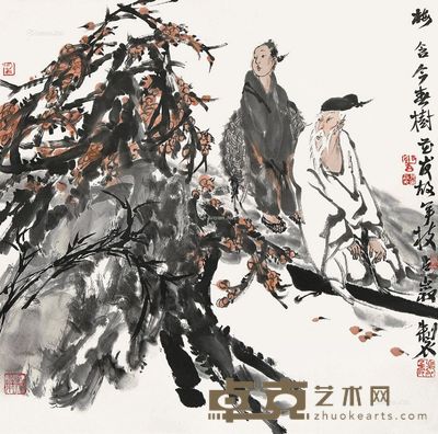 梁占岩 梅 68×68cm