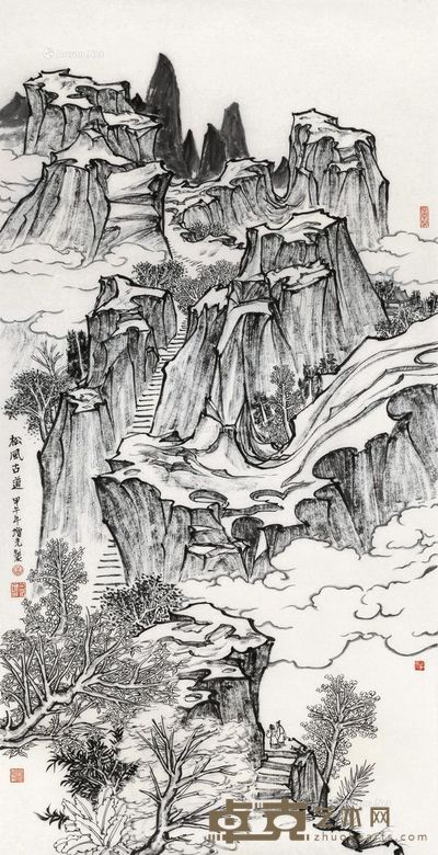 岳增光 松风古道 136×68cm