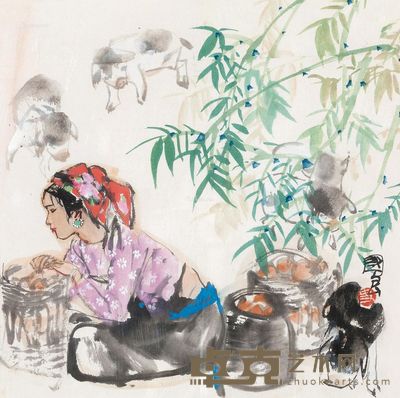 史国良 农家乐 33×33cm