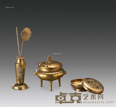 18世纪 铜鎏金炉瓶三事 高23.6cm