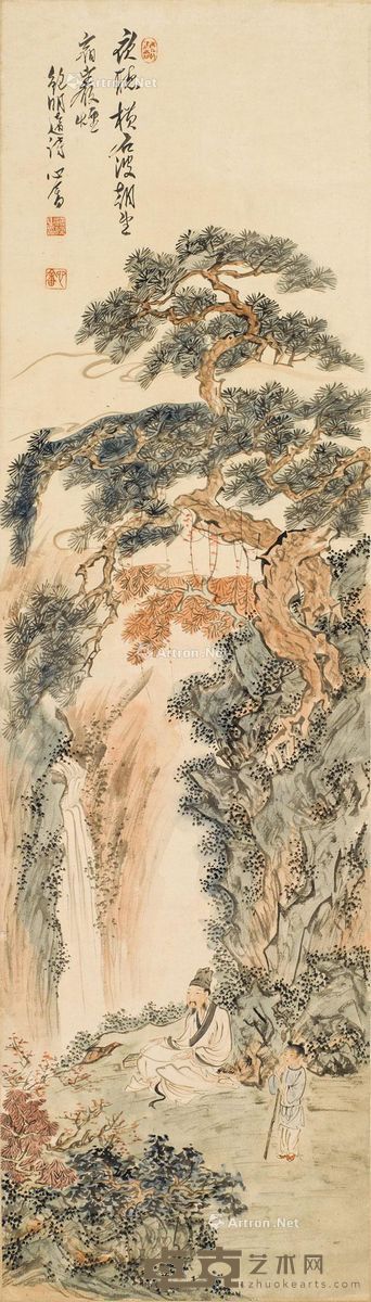 溥儒 松壑高士图 34.5×120cm