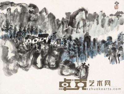 陈子庄 春雨滴翠 31.5×23.5cm