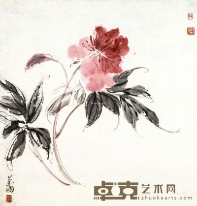 陈子庄 芍药 39.5×41.5cm