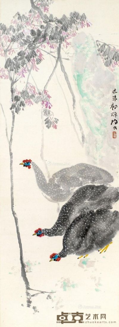 李琼久 珍珠鸡 49×137cm