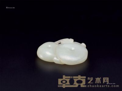 清中期 白玉蘑菇珮 长5.8cm