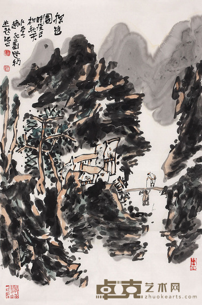 赵规划 探幽图 70×46cm