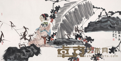杨国新 秋思图 137×69cm