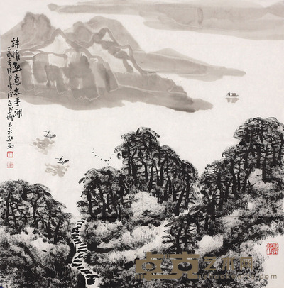 王永敬 诗情画意太平湖 68×68cm