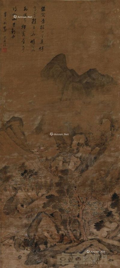 潘恭寿 山中楼阁 121×54cm