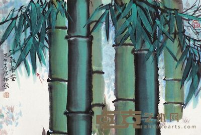 霍春阳 竹报平安 40×60cm