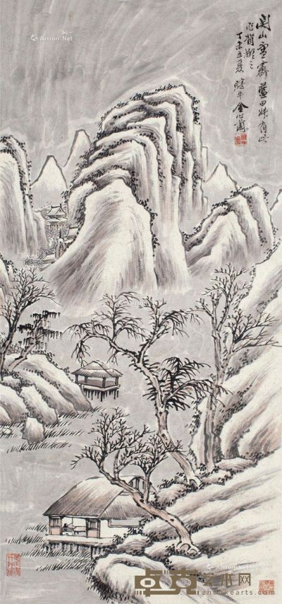 金心兰 关山雪霁 85×39cm