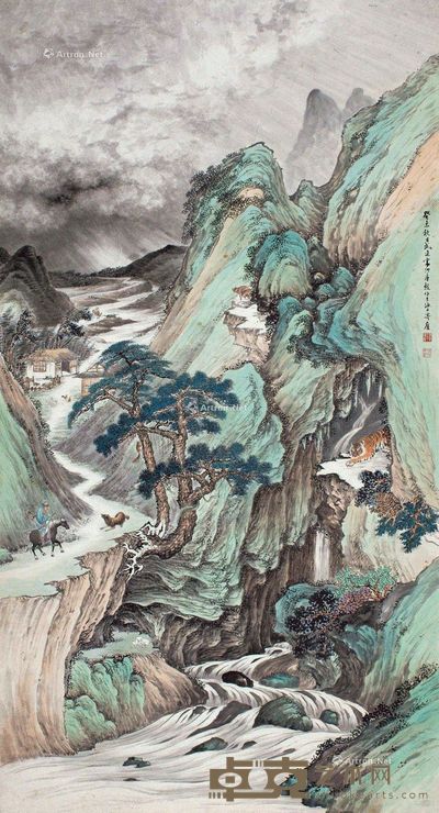 房毅 山涧虎啸 150×80cm