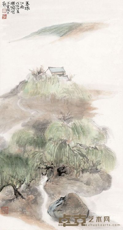 程十发 春绿江南 87×47cm