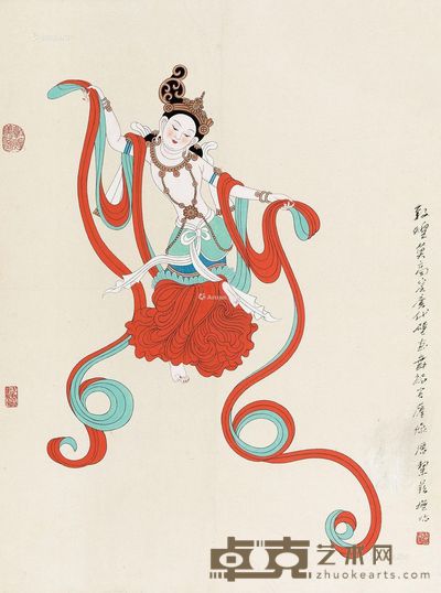 潘絜兹 敦煌造像 68×51cm
