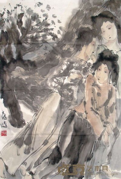 崔进 树与女孩 68×47cm