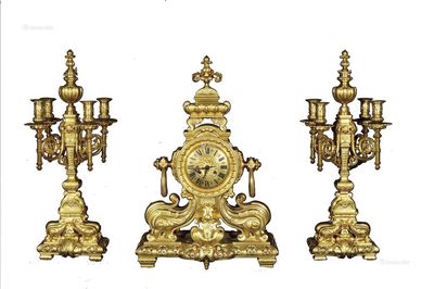 1860年 法国路易菲利普铜鎏金表 (一套)
