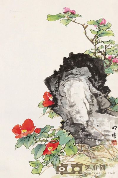 田镛花鸟 65.5×43cm