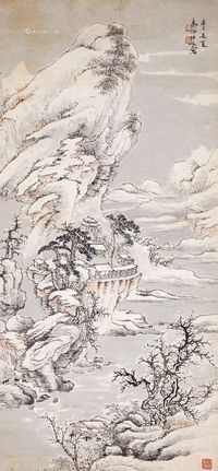 秦仲文庚午（1930）年作雪景