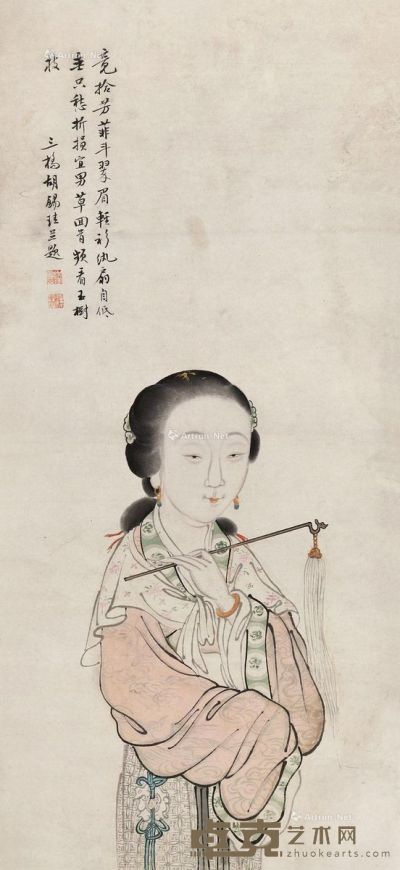 胡锡桂仕女图 71×33cm