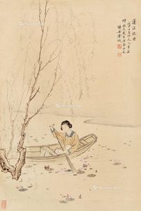 金城戊申（1908）年作莲溪泛舟