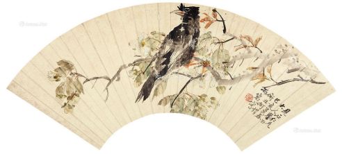 何煜己亥（1897）年作花鸟扇面