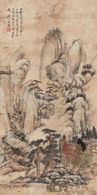 郑午昌山水 69×34cm