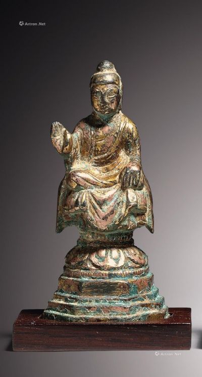 唐 铜鎏金佛坐像
