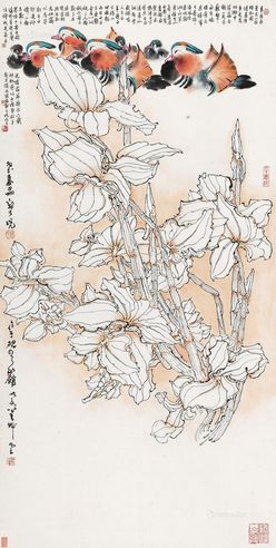 郑乃珖1986年作鸳鸯
