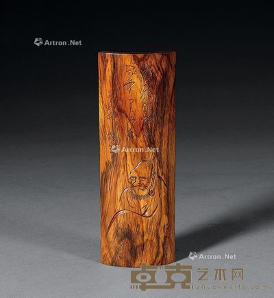 黄花梨雕罗汉臂搁 长16cm；宽6cm