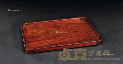 红木水波纹茶盘 长23cm；宽23cm