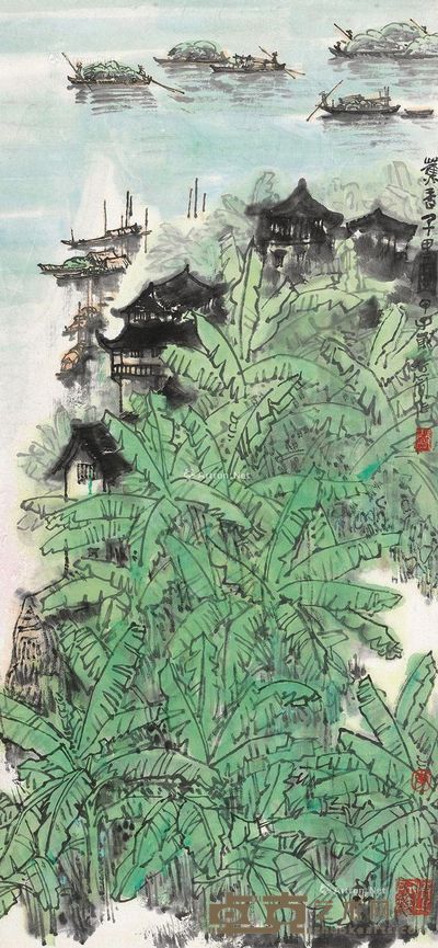 李行简1984年作蕉香千里 101×46.5cm