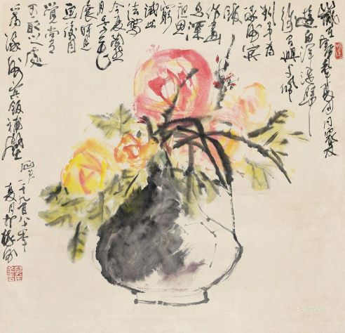 郭石夫1980年作瓶花