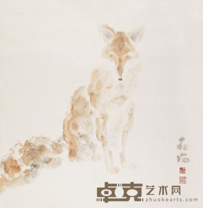 晁海狐狸 68×68.5cm