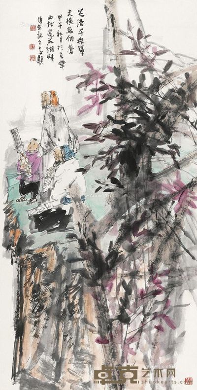 邹立颖2014年作谷漫千株翠 138×70cm