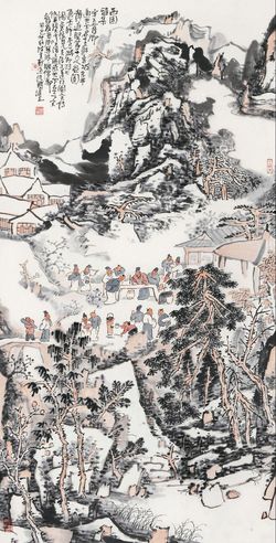 沈三草2013年作西园雅集